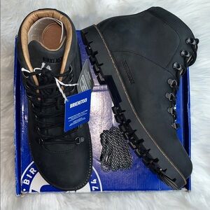 🆕 Birkenstock Jackson Men's Boots Black Nubuck Size 12 Lace Up